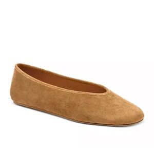 Coach Houston Ballet Flat Suede Coconut NWT